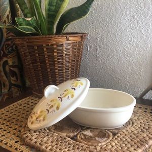 Mini Hand Painted Floral Autumnal Covered Casserole/Trinket Dish
